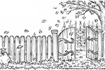 Wooden Fence Gate Drawing