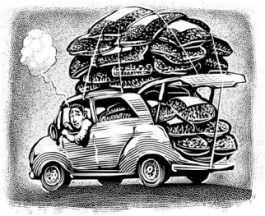 car carrying a lot of bags