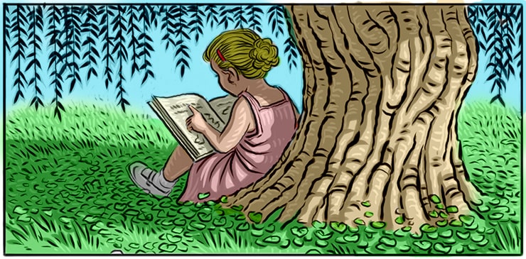 Girl Reading under a tree