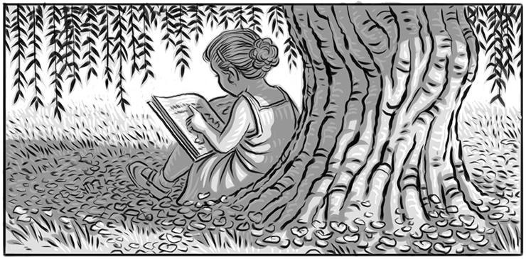 Girl Reading under a tree