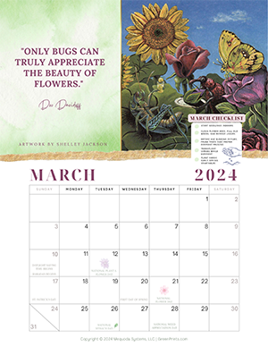 GreenPrints March 2024 calendar